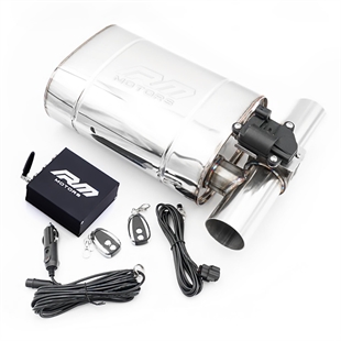 RM Motors Elliptical Silencer with Electric Valve EV02 Can length - 300 mm, Pipe diameter - 63,5 mm