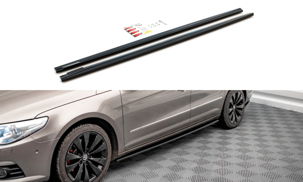 Maxton Side Skirts Diffusers V.2 Volkswagen Passat Cc - Gloss Black