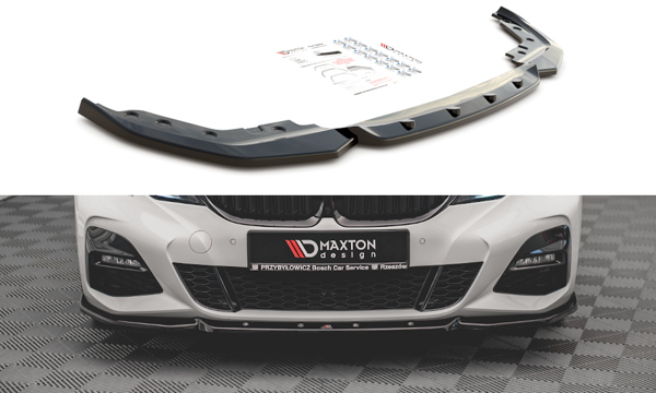 Maxton Front Splitter V.5 BMW 3 G20 / G21 M-Pack - Gloss Black