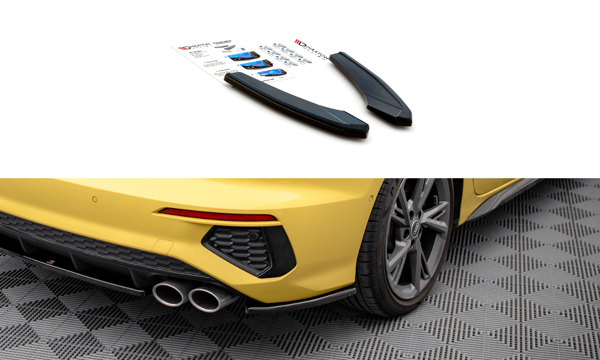 Maxton Rear Side Splitters Audi S3 Sedan 8Y - Gloss Black