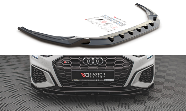 Maxton Front Splitter V.2 Audi S3 / A3 S-Line 8Y - Gloss Black