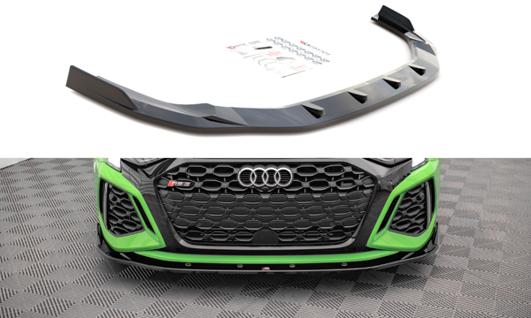 Maxton Front Splitter V.2 Audi RS3 8Y - Gloss Black