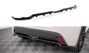 Maxton Central Rear Splitter (With Vertical Bars) V.2 Toyota Yaris Mk4 - Gloss Black