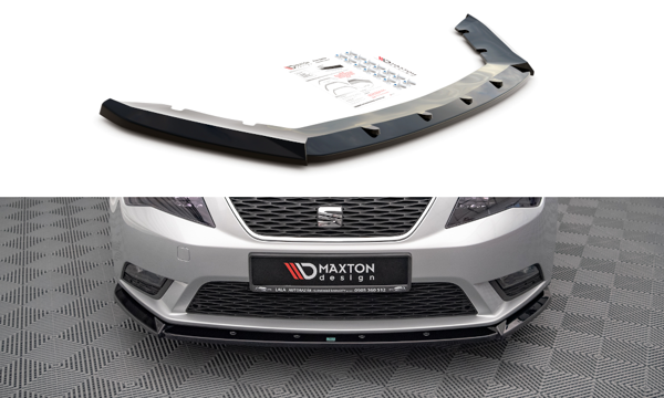 Maxton Front Splitter V.1 Seat Leon Mk3 - Gloss Black