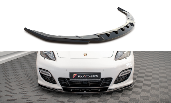 Maxton Front Splitter V.2 Porsche Panamera Turbo Sport Design Package 970 - Gloss Black