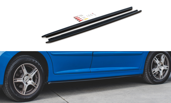 Maxton Side Skirts Diffusers Peugeot 207 Sport - Gloss Black