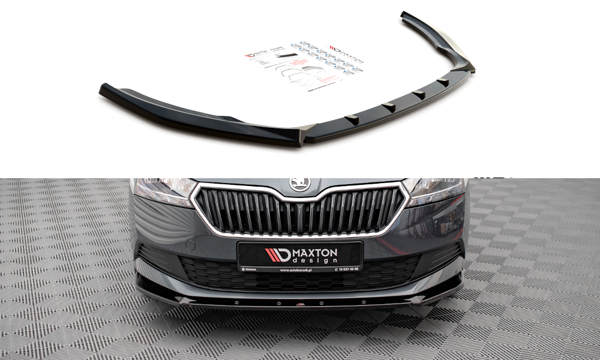 Maxton Front Splitter Skoda Fabia Mk3 Facelift - Gloss Black