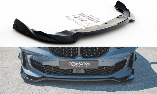 Maxton Front Splitter V.5 For BMW 1 F40 M-Pack / M135I  - Gloss Black