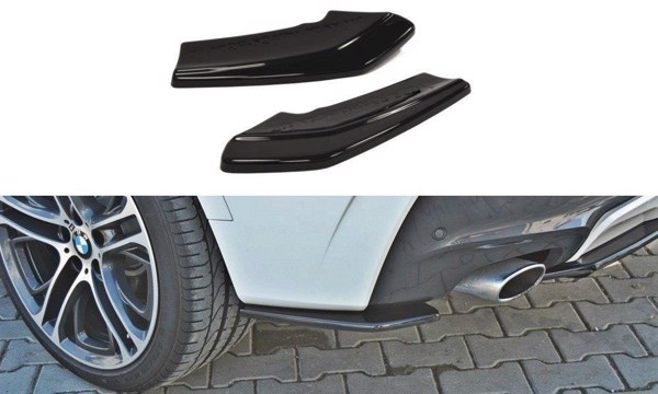 Maxton Rear Side Splitters For BMW X4 M-Pack - Gloss Black