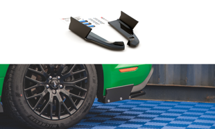 Maxton Rear Side Splitters + Flaps V.1 Ford Mustang Gt Mk6 Facelift - Gloss Black