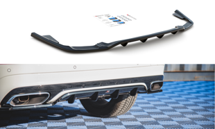 Maxton Central Rear Splitter (With Vertical Bars) Volvo Xc60 Mk2 R-Design - Gloss Black