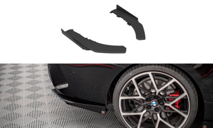 Maxton Street Pro Rear Side Splitters + Flaps BMW 4 M-Pack G22 - Black + Gloss Flaps    