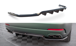 Maxton Central Rear Splitter (With Vertical Bars) Maserati Levante Mk1 - Gloss Black