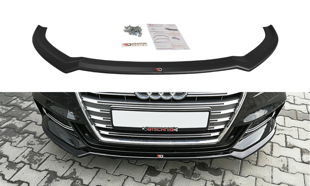 Maxton Front Splitter V.2 Audi S3 / A3 S-Line 8V Fl Sedan - Gloss Black