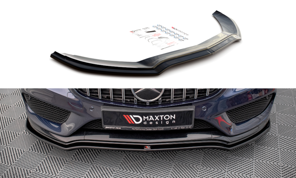 Maxton Front Splitter V.1 Mercedes- Benz C43 Amg W205 - Gloss Black
