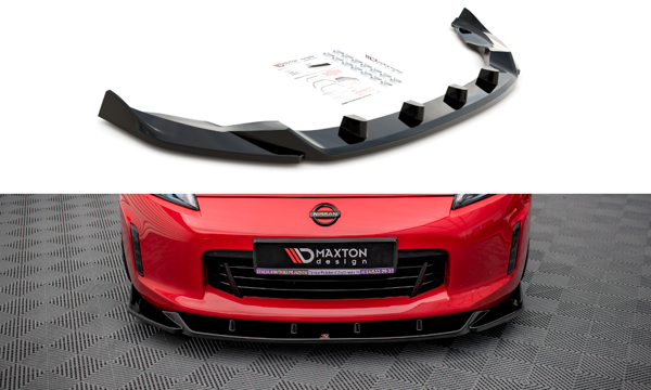 Maxton Front Splitter V.2 Nissan 370Z Facelift - Gloss Black