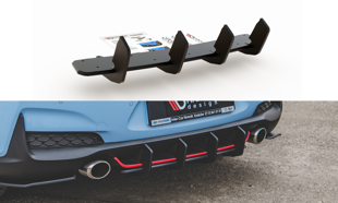 Maxton Racing Durability Rear Diffuser V.2 Hyundai I30 N Mk3 Hatchback - Black-Red