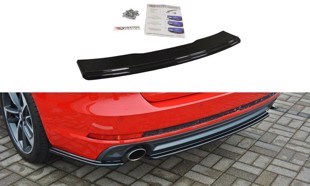 Maxton Central Rear Splitter Audi A4 B9 S-Line - Gloss Black