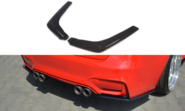 Maxton Rear Side Splitters V.1 BMW M3 F80 - Gloss Black