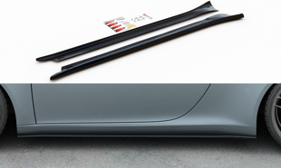 Maxton Side Skirts Diffusers Porsche 911 Carrera 991 - Gloss Black