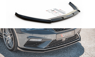 Maxton Front Splitter V.6 Seat Leon Cupra / Fr Mk3 Fl - Gloss Black
