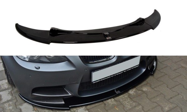 Maxton Front Splitter BMW M3 E92 / E93 (Preface Model Fits M Performance Splitters) - Gloss Black