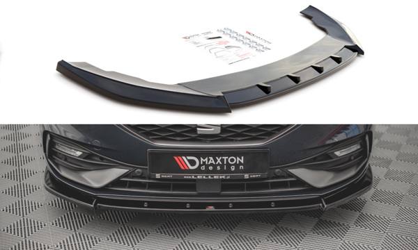 Maxton Front Splitter V.1 Seat Leon Fr Mk4 - Gloss Black