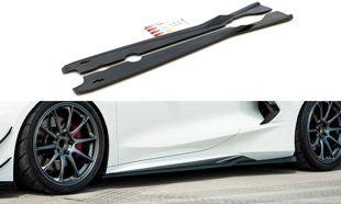 Maxton Side Skirts Diffusers Chevrolet Corvette C8 - Gloss Black