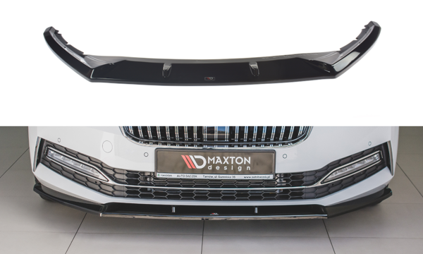 Maxton Front Splitter V.2 Skoda Superb Mk3 Fl - Gloss Black