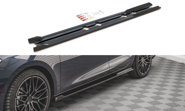 Maxton Side Skirts Diffusers V.2 Seat Leon Fr Mk4 / Cupra Leon  - Gloss Black