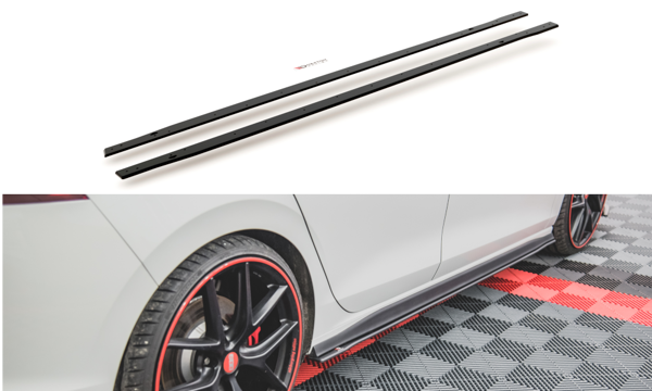 Maxton Racing Durability Side Skirts Diffusers Volkswagen Golf 8 Gti / Gti Clubsport - Black