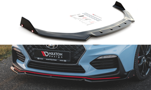 Maxton Front Splitter + Flaps V.6 Hyundai I30 N Mk3 Hatchback/Fastback - Gloss Black