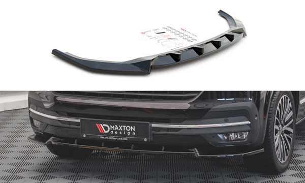 Maxton Front Splitter V.1 Volkswagen T6 Facelift - Gloss Black