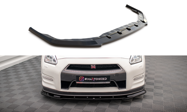 Maxton Front Splitter Nissan Gtr R35 Facelift - Gloss Black