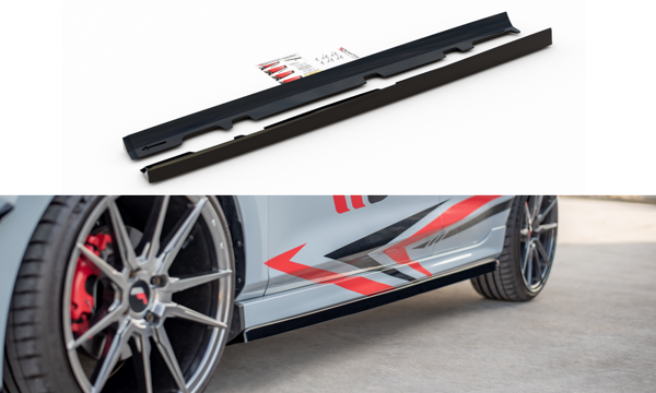 Maxton Side Skirts Diffusers V.2 Ford Fiesta Mk8 St / St-Line - Gloss Black
