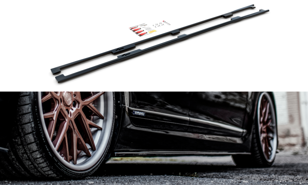 Maxton Side Skirts Diffusers Lexus Ls Long Wheelbase Mk4 Facelift - Gloss Black
