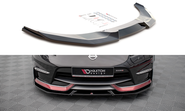 Maxton Front Splitter V.2 Nissan 370Z Nismo Facelift - Gloss Black