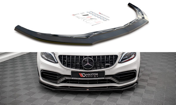 Maxton Front Splitter V.3 Mercedes-Amg C63 Amg Aero Pack C205 Facelift - Gloss Black
