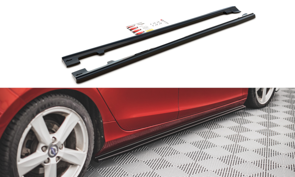 Maxton Side Skirts Diffusers Volvo V40 - Gloss Black