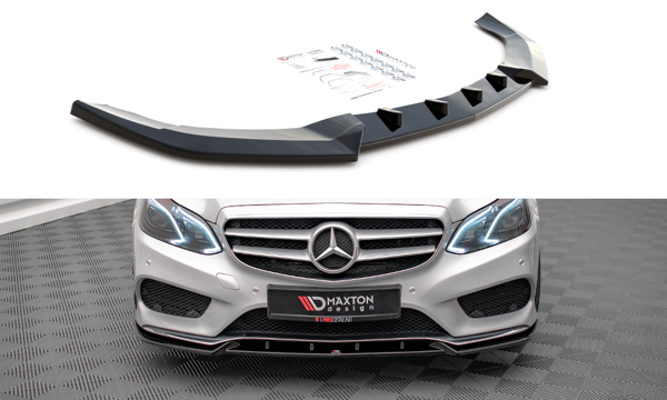 Maxton Front Splitter V.2 Mercedes-Benz E Amg-Line Sedan W212 Facelift - Gloss Black