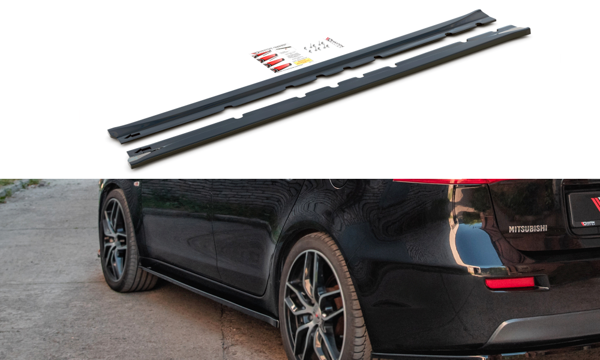 Maxton Side Skirts Diffusers Mitsubishi Lancer Mk8 - Gloss Black