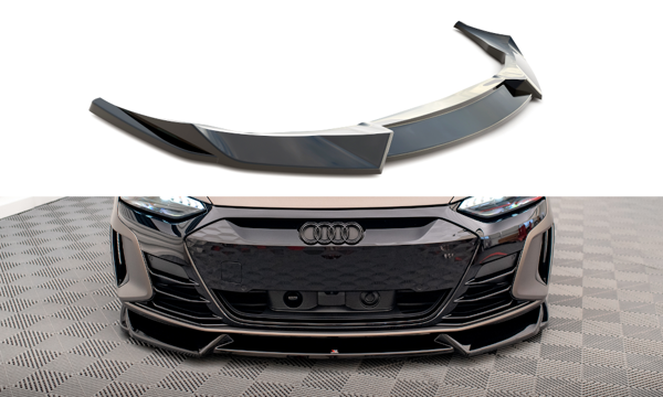 Maxton Front Splitter V.1 Audi E-Tron Gt / RS Gt Mk1 - Gloss Black