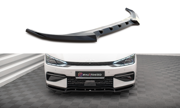 Maxton Front Splitter V.2 Kia Ev6 Gt-Line Mk1 - Gloss Black