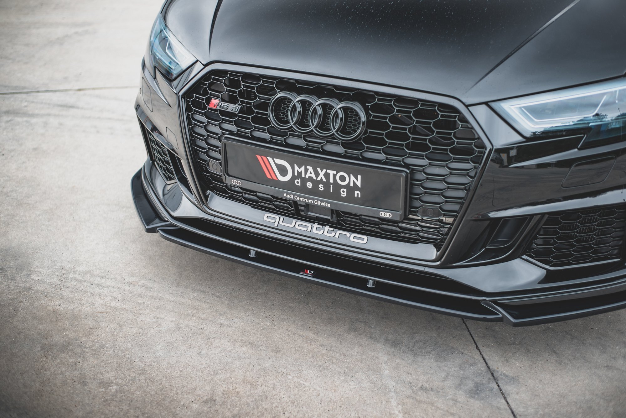 Maxton Design Gloss Black ABS Side Skirt Diffusers – For Audi RS3 8V FL Sportback