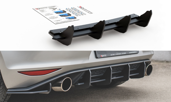 Maxton Racing Durability Rear Diffuser V.1 VW Golf 7 Gti - Red