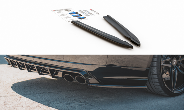 Maxton Rear Side Splitters V.2 Audi S8 D4 Facelift - Gloss Black