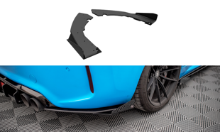 Maxton Street Pro Rear Side Splitters + Flaps BMW M2 F87 - Black + Gloss Flaps    