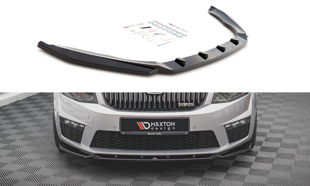 Maxton Front Splitter V.4 Skoda Octavia RS Mk3 - Gloss Black