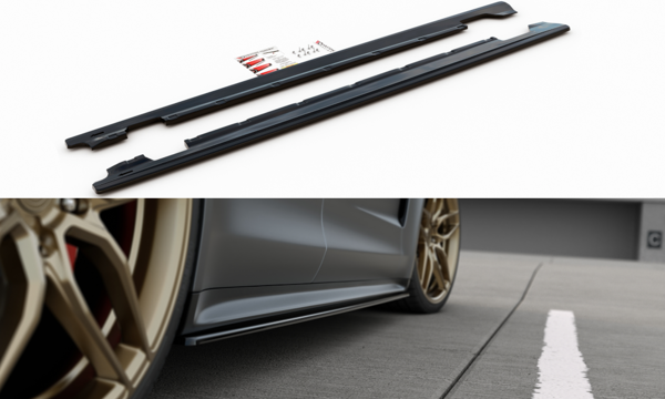 Maxton Side Skirts Diffusers Porsche Panamera Turbo / Gts 971 - Gloss Black