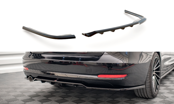 Maxton Central Rear Splitter (With Vertical Bars) BMW 3 Gt F34 - Gloss Black